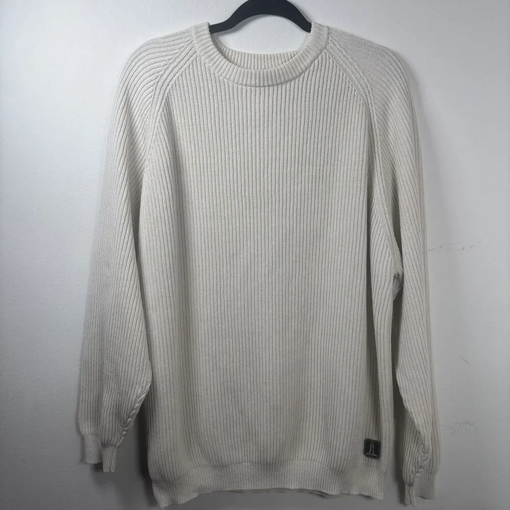 VTG 90s Rockport sweater Men's/ Unisex cream Ribbed knit 84% Cotton 16% Nylon XL